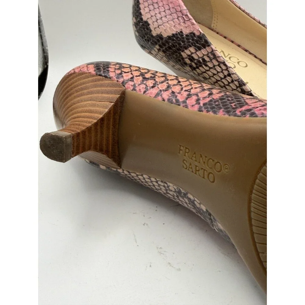 👠 Franco Sarto Snake Print Pointed Toe Elegant Heels Size 7.5M 🐍